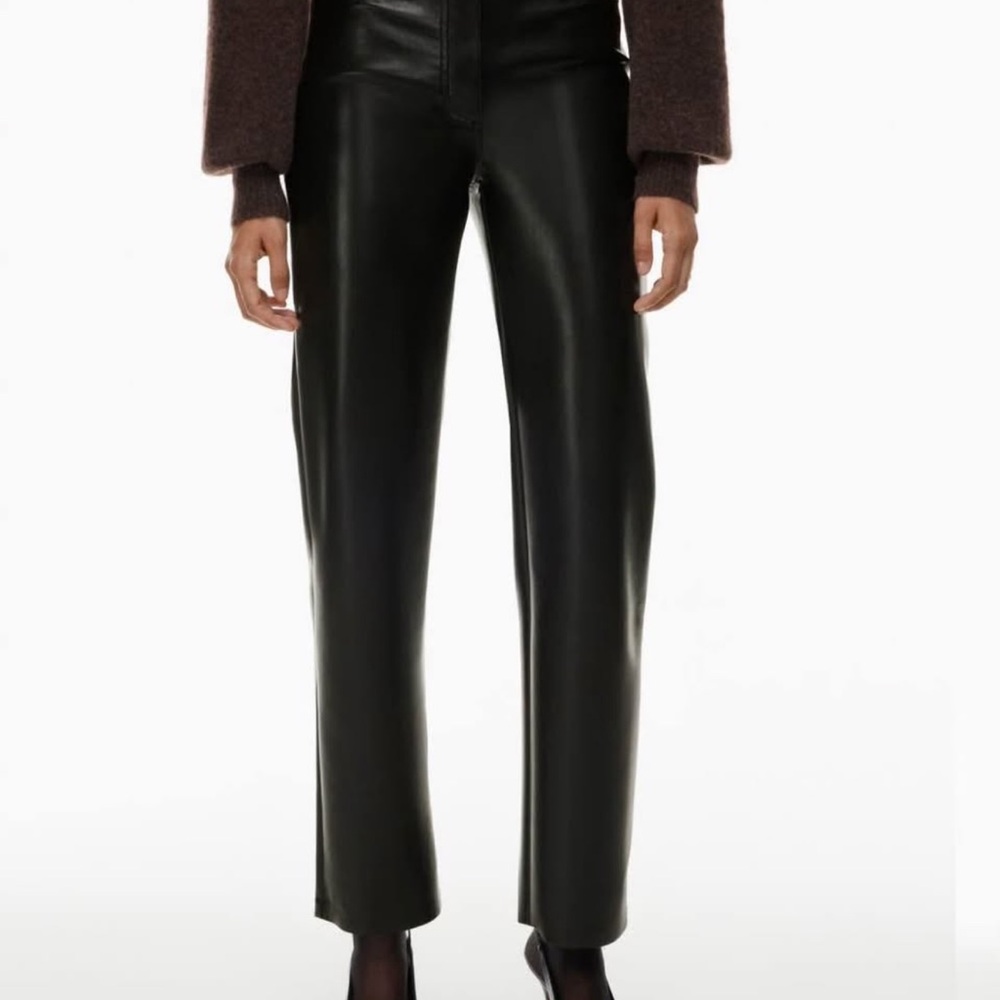 Aritzia Melina Black Leather Pants